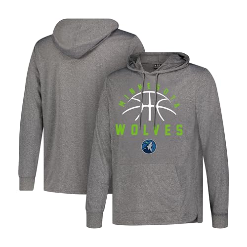 Ultra Game Men's NBA Official Super Soft Lightweight Hoodie Sweatshirt, Minnesota Timberwolves, Heather Charcoal , Medium