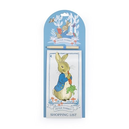 Image of Robert Frederick Peter Rabbit Magnetic List Pad | Fridge Shopping List & Notes Notepad | Forest Picnic Design | Kitchen Organiser Gift