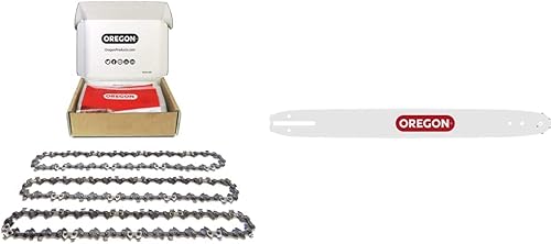 Oregon Paquete de 3 cadenas de motosierra S62x3 AdvanceCut para barra de 18 pulgadas + barra de protección doble Oregon 180SDEA041 .050 pulgadas,
