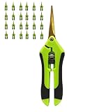 Viagrow V388S-24 Non Soft Grip Micro-Tip Pruning Snip with Strait Titanium Anti Resin Stick Coated B