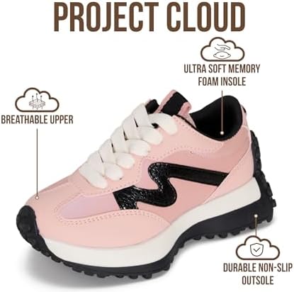 Project Cloud Girls Sneakers & Kids Shoes with Memory Foam (BluCom,1) - 2