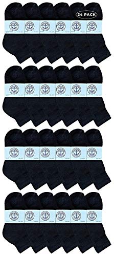 24 Pairs Of Yacht & Smith Wholesale Kids Mid Ankle Socks, Cotton Bulk Sport Ankle Socks Size 6-8