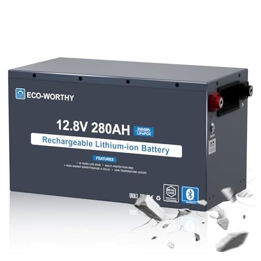 ECO-WORTHY 3584Wh 12V 280Ah LiFePO4 RV Battery w/Bluetooth & Low Temp Cutoff - Built-in 200A BMS - Deep Cycle for Camper, Trailer, Off-Grid, Solar System
