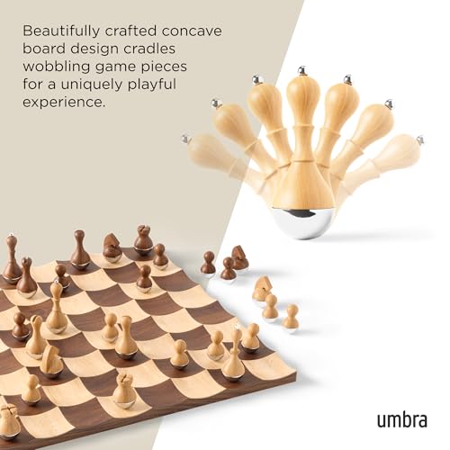 Juego de Ajedrez Wobble para 2 Jugadores, Edad Recomendada a Partir de 5 Años, Madera de Nogal miniatura 4