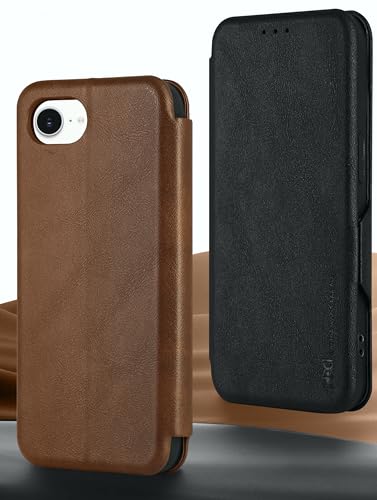 Image of BOUNCEBACK Vegan Leather Magnectic Closure Flip Flap Wallet Back Case Cover for iPhone 16e & iPhone 17e - Blue
