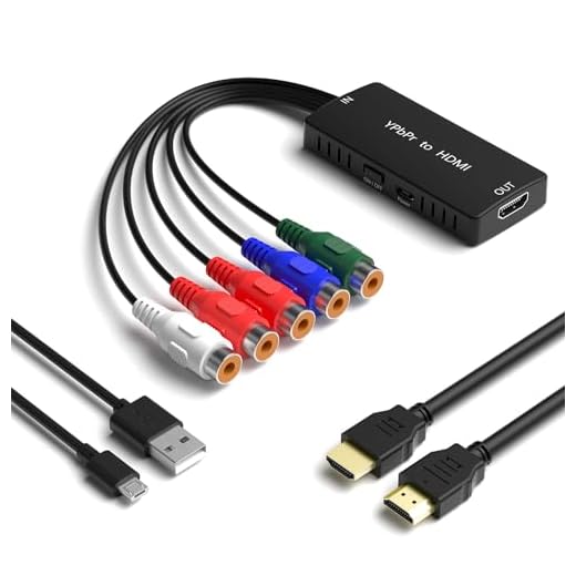 RuiPuo Female Component to HDMI Converter YPbPr to HDMI Adapter Supports 1080P/720P Compatible DVD, VSH, Blu-ray Player, PS2, PS3, Wii, Xbox to New HD TV/Monitor or Projector