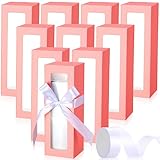 PerKoop 36 Pcs Gift Boxes with Ribbon for Sublimation Christmas Tumbler 12 Oz, 20 Oz, 30 oz Tumbler Box for Shipping Blanks Sublimation Gift Wrapping(Pink)