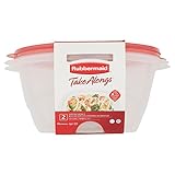 Rubbermaid Take Alongs Large Round Storage Container (Pack of 2) 15.7 Cups / 3.7 L - Red Top