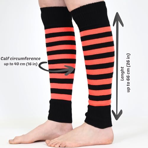 Image of Mysocks Leg Warmers Extra Soft Stylish Fancy Winter 80s Party Dance Neon Long Legwarmers for Women Girls Ladies