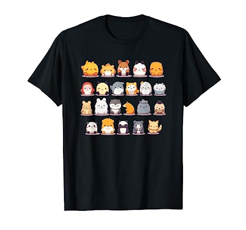 Kawaii Lindo Peluches Animales Japonés Anime Chibi Arte Camiseta