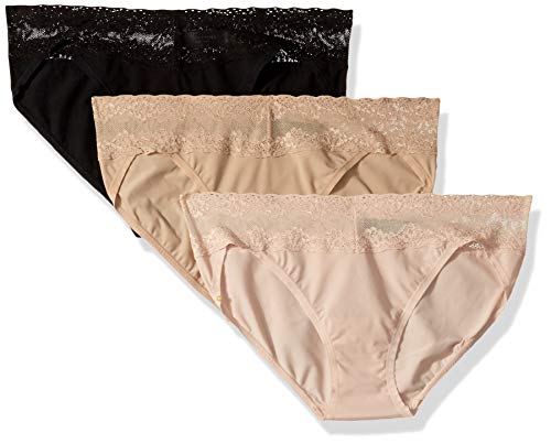 Natori Women s Bliss Perfection: OS VKINI 3PK, Cameo Rose Black Caffe
