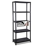 3/4/5 Tier - Plastic Shelving Unit | Garage Shelving Units | Storage Shelves | Shelving Units for Storage | Plastic Racking | Racking Shelving Unit Warehouse, Garage, Shed, and Workshop (5 Tier)