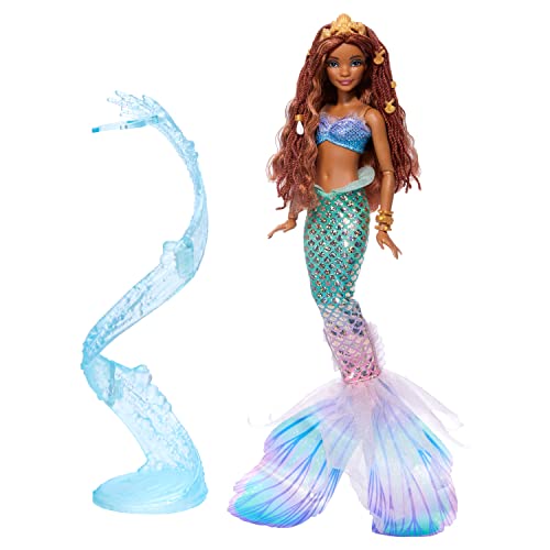 Disney The Little Mermaid Deluxe Mermaid Ariel Doll With Iridescent Tail, Hair Jewelry Beads, And Doll Stand #TOP6
