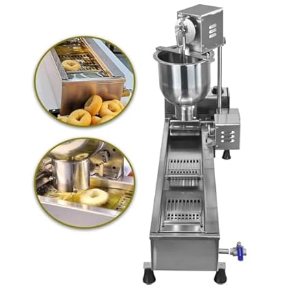 YXYLJOZ Einreihiger Automatischer Donut-Maker, Kommerzielle Automatische 7-Liter-Trichter-Donut-Herstellungsmaschine Mit Formen In 3 Größen – Bild 5