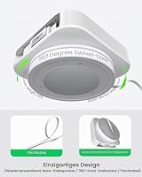 Fasgear 60w USB C Kabel Einziehbar,50cm Feste 90cm Ausziehbar Einseitig,PD/PPS Schnellladekabel,360°Drehung Schreibtisch Halterung,Auto-Rücklauf,für i-Phone16/17/i-Pad/Mac-Book/Sam-sung(2Weiß) – Ansicht 4