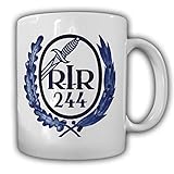 Spülmaschinengeeignet RIR 244 Sächsisches Reserve Infanterie Regiment Nr 244 Wappen Tasse #15642