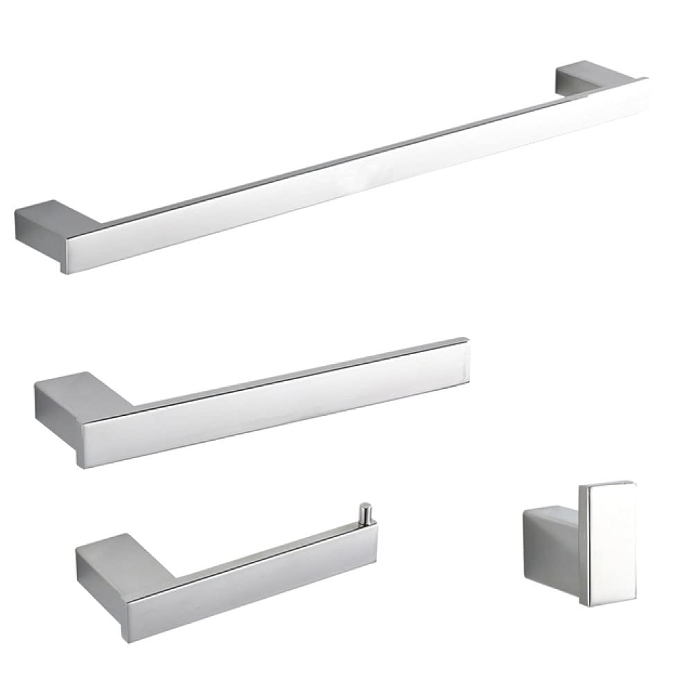 Set de Accesorios de baño, toallero Cromado, Barra, Gancho para Bata, pañuelo para estantería, Soporte para Cepillo de Dientes, Accesorios de baño