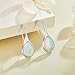 VESHON White Opal Earrings 925 Sterling Silver Hook Drop Teardrop Gemstone Earrings October Birthstone Dangle Earrings Jewelry Gift for Women