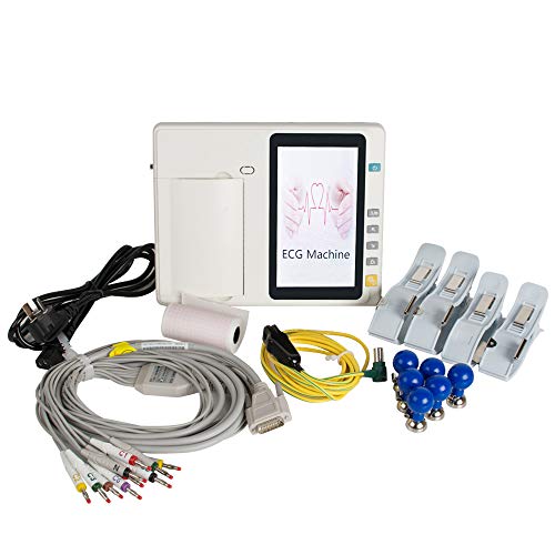 Denshine Machine ECG - Portable 7 pouces LCD Écran Tactile Électrocardiographe numérique à 3 Canaux
