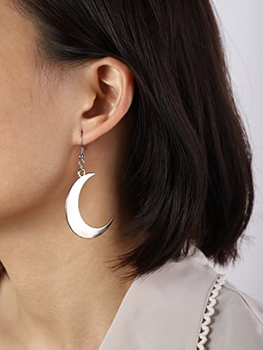 Sacina Gothic Moon Earrings, Zinc Alloy Crescent Moon Pendant, Celestial Earrings, Goth Jewelry Gift For Women #TOP1