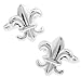 Gemelolandia | Boutons de Manchette fleur de lys Plated | Pour Hommes et Garçons | Cadeaux Pour Mariages, Communions, Baptêmes et Autres Événements