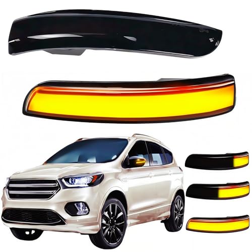 HAHLOMEI Sequential LED Turn Signal Light Side Mirror Marker Lamp Accessories Compatible with Ford Escape Ecosport 2013-2018,2012-2018 Focus ST SE RS MK3,C-Max 2013-2017 Kuga Indicator Blinkers,2 Pcs