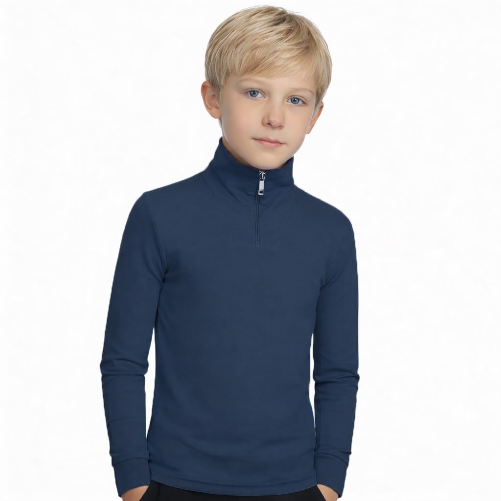 Pull de ski col roulé bleu en coton premium stature 152 cm - 8