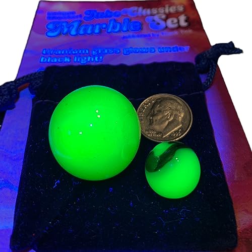 Curated Collectables Uranium Glass Collector Marble - #14 Burmese Pearl Essence (with Gift Box) Glows Under Blacklight - Not Glow in The Dark