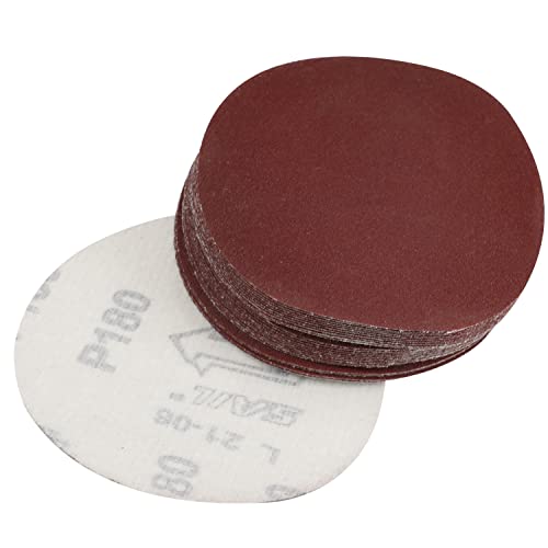 Utoolmart ディスクペーパー サンダー サンディングディスク サンドペーパー ダブルアクション マジック ペーパー 研磨 やすり 電動サンダー用 サンディングパット 木工用 ランダムアクションサンダー用 サンディング 研磨 サンダー用紙やすり丸型 #180 工木工生地研磨用 4インチ 外径 100mm 25枚