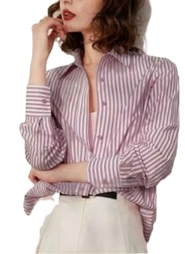 Image of Women Shirt||Women Relaxed Fit Vertical Striped Spread Collar Cotton Casual Shirt (S-12-19)