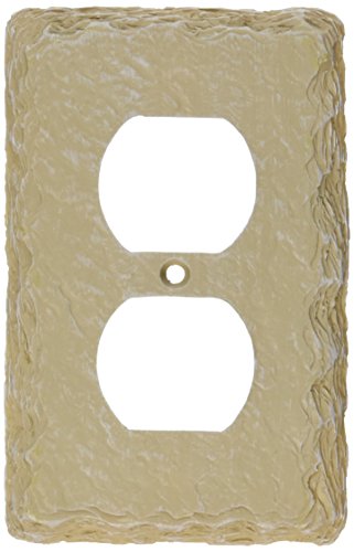 Amerelle 8345Da Faux Slate Resin Wallplate, 1 Duplex, Almond #TOP19