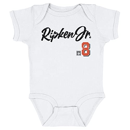 500 LEVEL Cal Ripken Jr. Baby Infant One Piece Bodysuit (18M, White) - Cal Ripken Jr. Baltimore Script