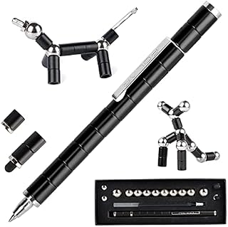 Toy Pen, Decompression Magnetic Metal Pen, Eliminate Pressure Fidget Gadgets, Multifunctional writing pen Gift for Kids or Friends (Black)