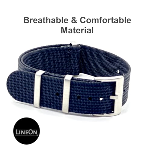 Image of Lineon 20mm & 22mm Stainless Steel 304 Buckle & loop Nylon Vintage Style NATO Watch Strap ONE WAY NATO Nylon STRAP Imported Quality With Pins and Pin Remover Tool (Include)