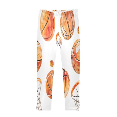 Bolaz Toddler Girls Leggings Printed Yoga Pants Leggings Watercolor Basketball for Kids