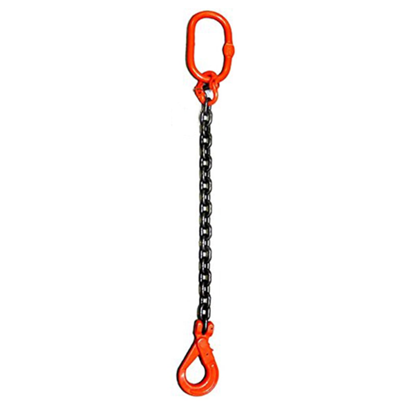 Catena di Sollevamento, G80 Catene di Sollevamento, Gancio in Acciaio Legato ad Alta Resistenza, per Il Sollevamento di carichi Pesanti,1m 1leg,2T
