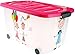 Produktbild Eliware Spielzeugkiste (Multibox) mit Rollen | Kinder-Muster und pinken Deckel