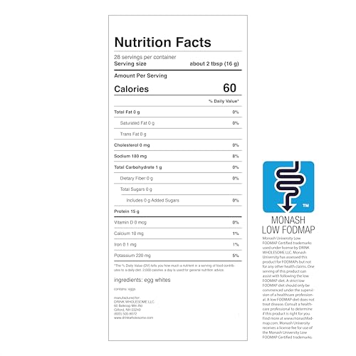 image for drink wholesome Unflavored Egg White Protein Powder | for Sensitive St