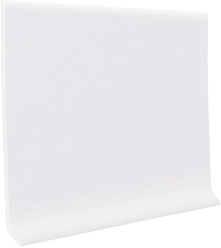 Roppe 700 Series 1/8" Rubber/Vinyl Mix Type TP Snow, 4" H X 120 L X 1/8" W 120 Coil
