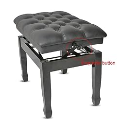 TEmkin Tabouret de Piano Tabouret de Piano Noir Banc de Clavier réglable en Hauteur Tabouret de Banc de Piano Hauteur réglable: 46-56 cm - Les Beatles, Paul McCartney, John Lennon, RIngo Starr, George Harrison TEmkin Tabouret de Piano Tabouret de Piano Noir Banc de Clavier réglable en Hauteur Tabouret de Banc de Piano Hauteur réglable: 46-56 cm – Image 2