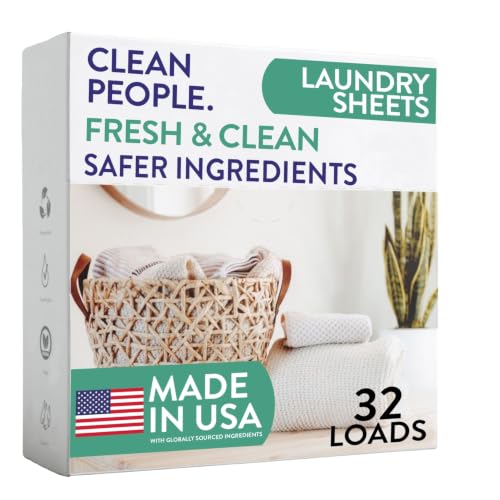 The Clean People Laundry Detergent Sheets - Laundry Soap - Ultra Concentrated, Recyclable Packaging...