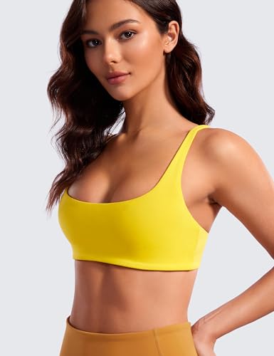 Image of CRZ YOGA Butterluxe Square Neck Sports Bras | Light Support, Removable Pads, Yoga, Extremely Soft, Low Coverage, Adjustable Spaghetti Straps, for Women