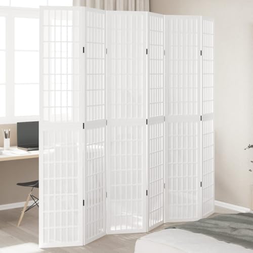 Paravent mobile pliable blanc à 6 volets pour cloison amovible de maison - 2