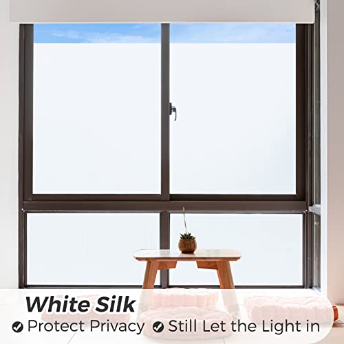 Window Privacy Film Privacy Window Film Heat Blocking: Frosted Glass Window Film Sun Blocking Non Adhesive Window Tint Static Cling For Window Film Home Office #TOP6