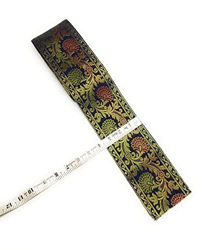 Image of Floral Brocade Ethnic Work Laces and Borders Material for Dresses, Sarees, Lehenga, Suits, Blouses, Dupatta, chunri and Crafts