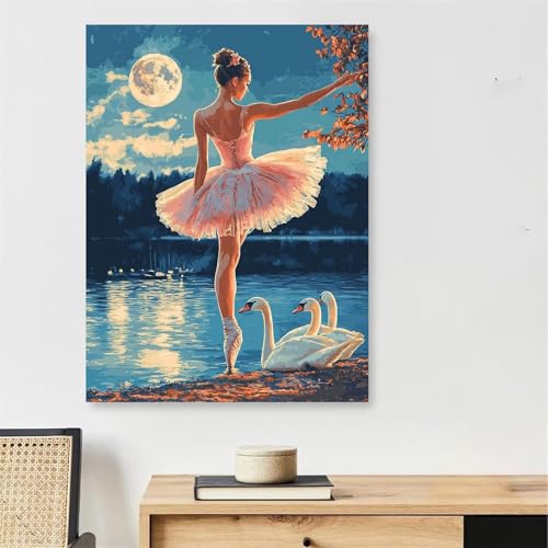 Peinture numero adulte cygne pour réduire le stress et décorer sa maison
