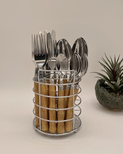 Image of Gypsy Color Beyond Bamboo Stainless Steel Flatware Collection, Set of 16
