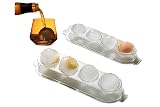 FAZLANIX Ice Ball Maker, Round Ice Cube Mold, 2 Sizes Whiskey Ice Mold with Lid, Plastic Ice Cube Tr