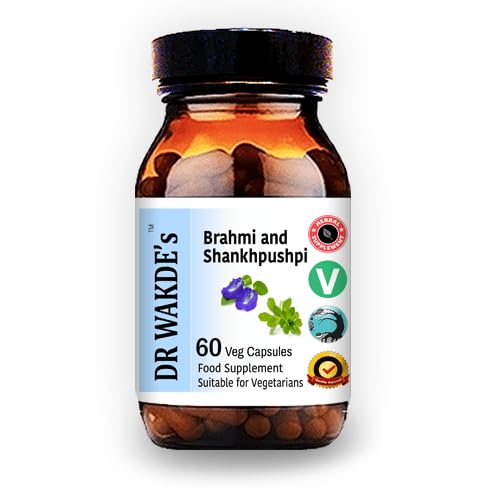 DR WAKDE'S Brahmi & Shankhpushpi Capsules (60 Veg Caps, for Memor...