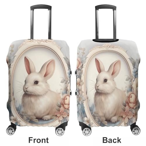 Travel Luggage Cover Washable Suitcase Cover Rabbit in Frame Fashion Suitcase Protector Carry On Luggage Covers Protector Suitcase Fits 19"-32" Luggage3